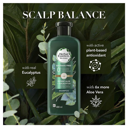 Herbal Essences Bio Renew Potent Aloe & Eucalyptus Strength & Moisture Shampoo - 400mL