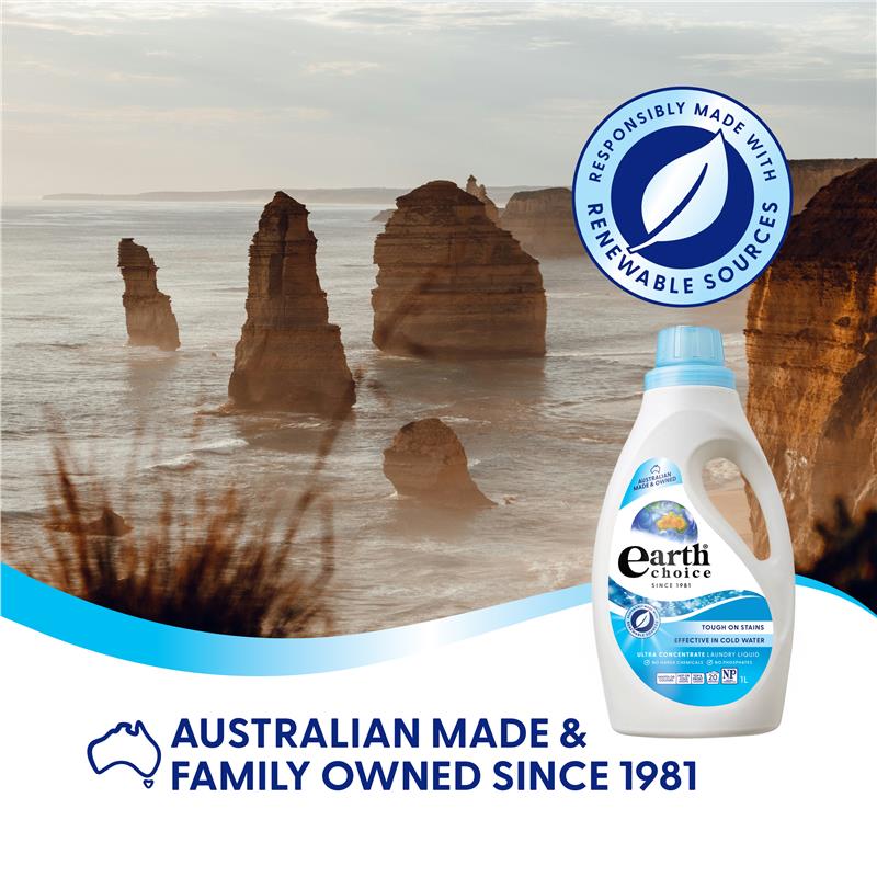 Earth Choice Ultra Concentrate Laundry Liquid 1 Litre - Natural Stain Fighter