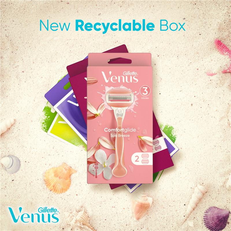 Gillette Venus Comfort Glide Sugarberry 5-Blade Razor Refills - 4 Blades