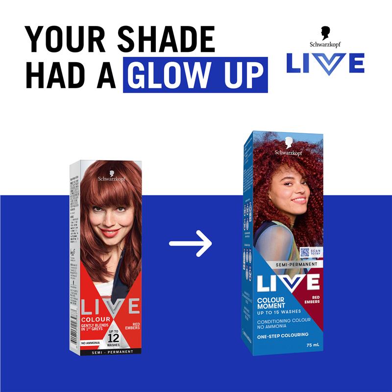 Schwarzkopf LIVE Colour Red Embers Semi Permanent 75ml