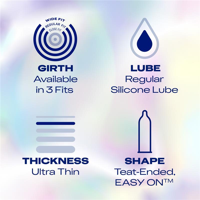 Durex Invisible Wide Fit Condoms - 10 Pack for Enhanced Comfort