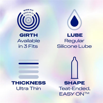 Durex Invisible Wide Fit Condoms - 10 Pack for Enhanced Comfort