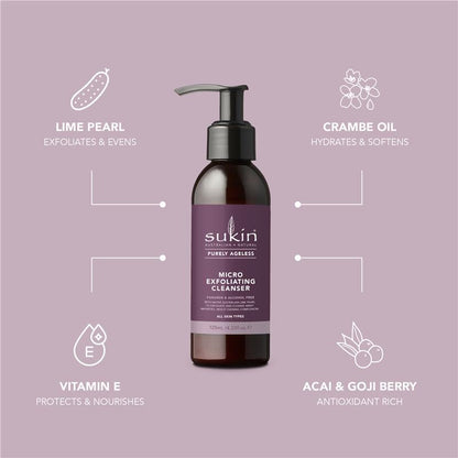 Sukin Purely Ageless Micro Exfoliating Cleanser Pump 125ml