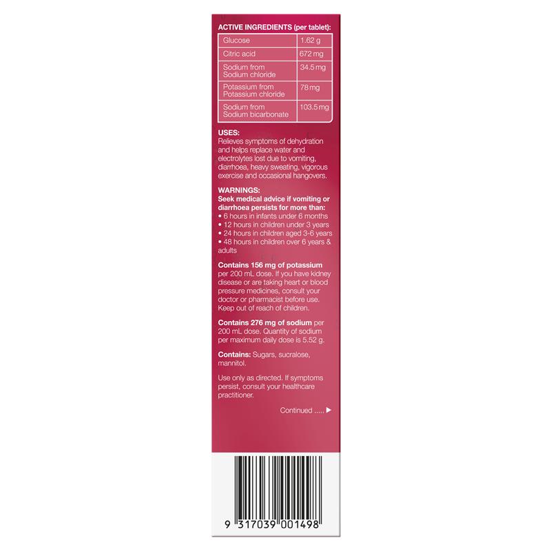 Hydralyte Electrolyte Effervescent Strawberry Kiwi 20 Tablets - Rehydrate and Revitalize