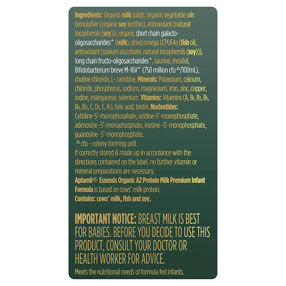 Aptamil Essensis Organic A2 Protein Milk 1 Premium Infant Formula From Birth to 6 Months 900g