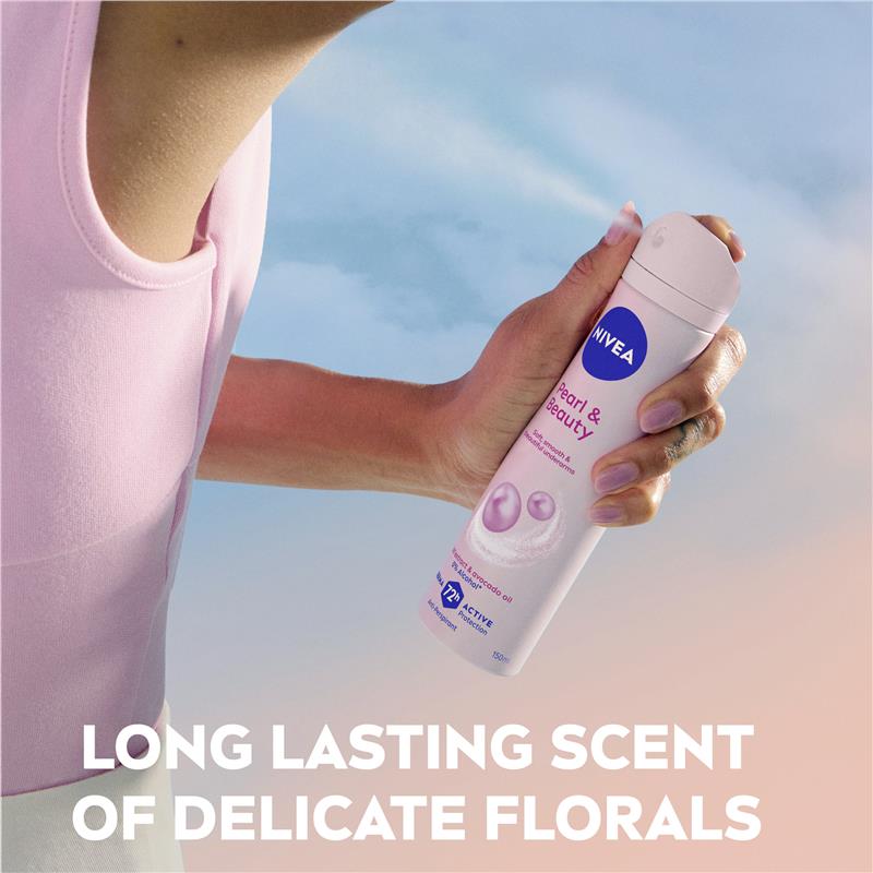 NIVEA Pearl & Beauty Aerosol Deodorant - 72H Protection - 150ml