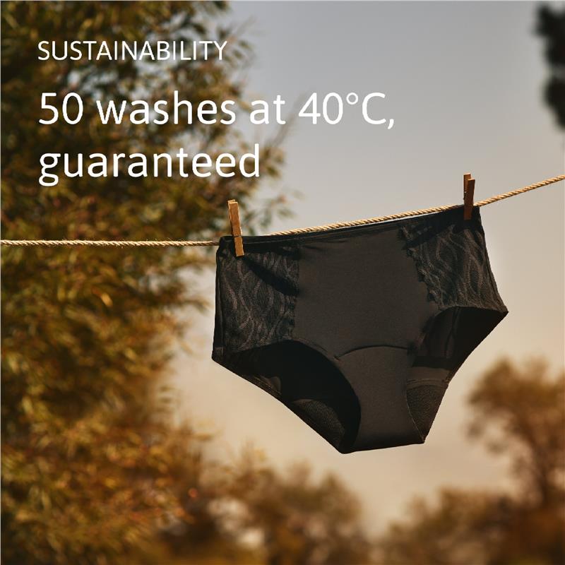 TENA Washable Absorbent Underwear Classic Noir - Size 14-16