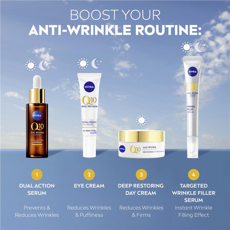 NIVEA Q10 Anti-Wrinkle Extra Nourish Deep Restoring Day Cream SPF15 50ml