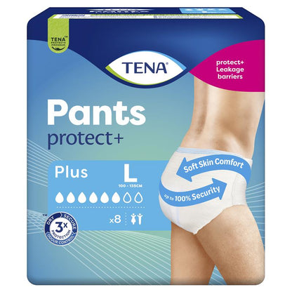 Tena Pants Protect+ Large 8-Pants - Unisex Incontinence Protection