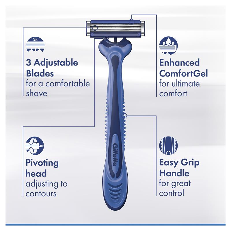 Gillette Sensor 3 Comfort Disposable Razors - 4 Pack