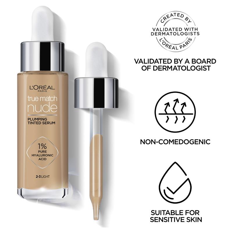 L'Oreal Paris True Match Nude Plumping Tinted Serum 5-6 Medium Tan