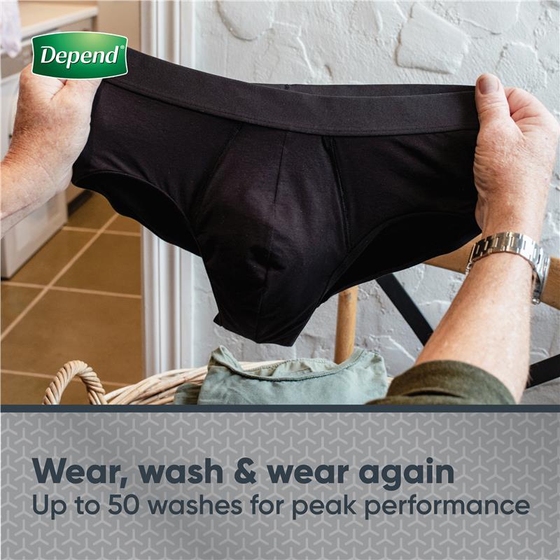 Depend Men Washable Incontinence Underwear Medium - Comfort & Confidence