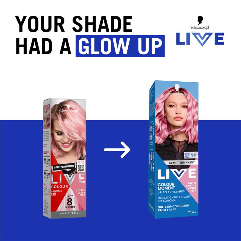 Schwarzkopf Live Colour Pastels Cotton Candy Pink 75ml
