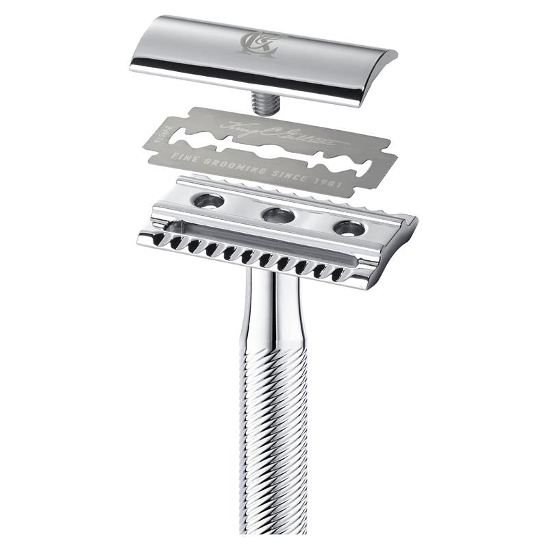 King C Gillette Double Edge Safety Razor + 5 Razor Blades - Ultimate Shaving Experience