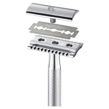 King C Gillette Double Edge Safety Razor + 5 Razor Blades - Ultimate Shaving Experience