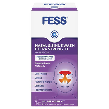 Fess Nasal & Sinus Wash Extra Strength Starter Kit 6 Sachets