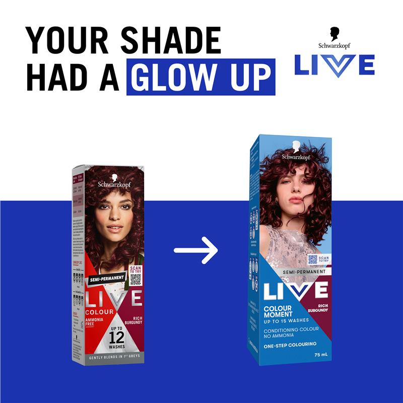 Schwarzkopf LIVE Colour Rich Burgundy Semi Permanent 75ml