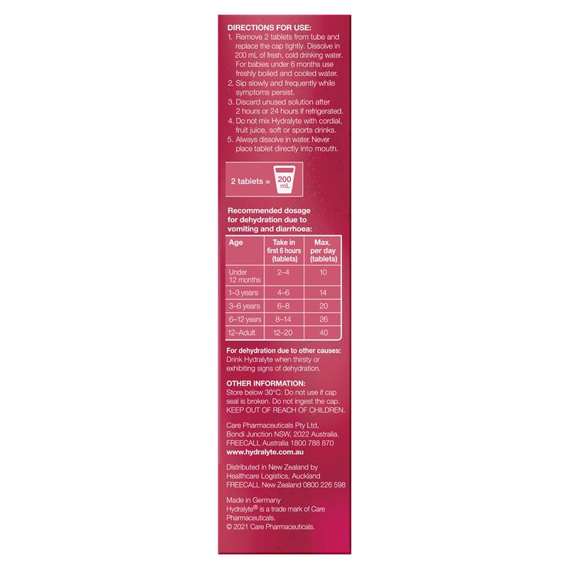 Hydralyte Electrolyte Effervescent Strawberry Kiwi 20 Tablets - Rehydrate and Revitalize