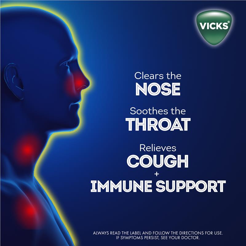 Vicks VapoDrops Immune Support Orange 16 Lozenges - With Zinc & Vitamin C
