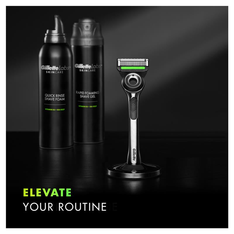 Gillette Labs Exfoliating Men's Razor with Magnetic Stand & 4 Blade Refills
