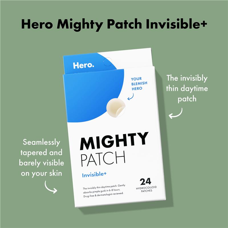 Hero Mighty Patch Invisible + 24 Pack - Discreet Daytime Pimple Patches
