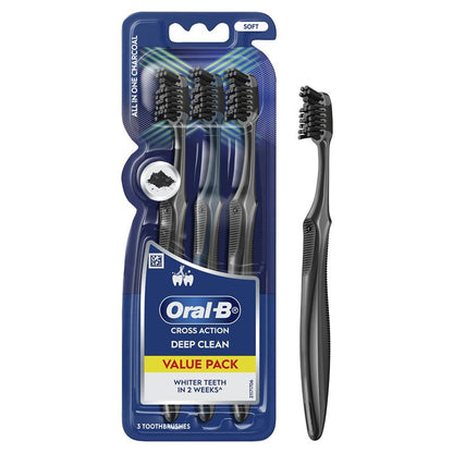 Oral-B Cross Action All In One Charcoal Toothbrush 3 Pack