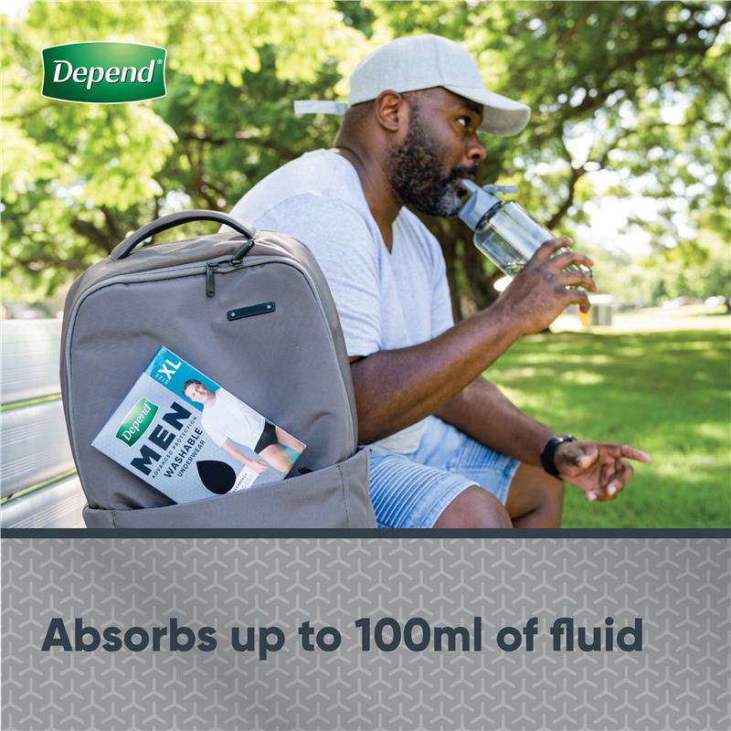 Depend Men Washable Incontinence Underwear Medium - Comfort & Confidence