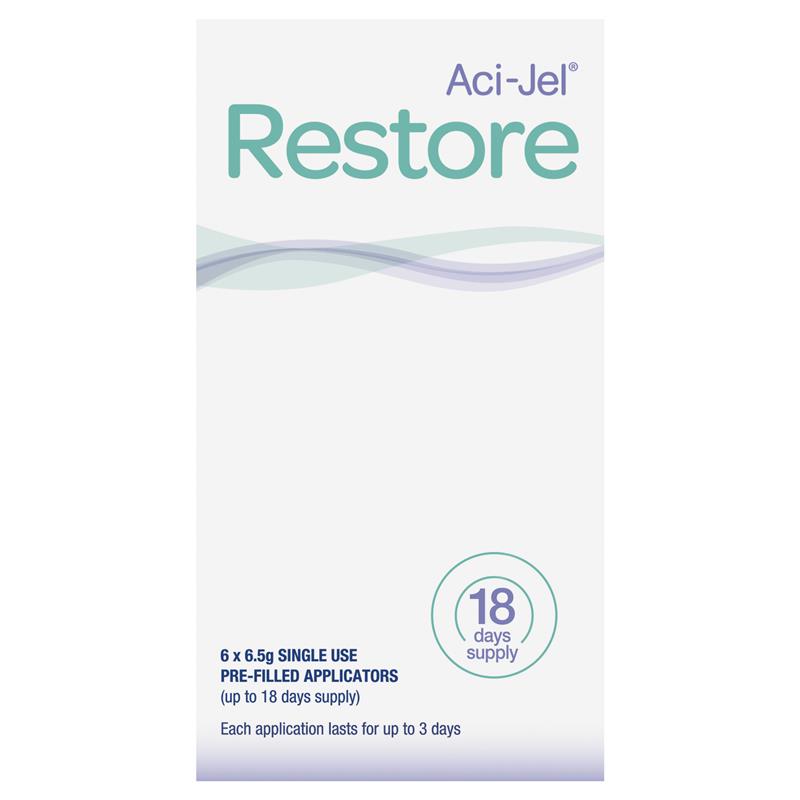 Aci-Jel Restore 6x6.5g Single-Use Vaginal Moisturizer, 18 Day Supply