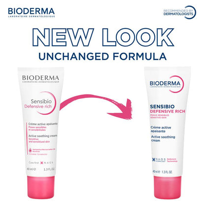 Bioderma Sensibio Soothing Defensive Rich Moisturiser for Dry, Sensitive Skin 40ml