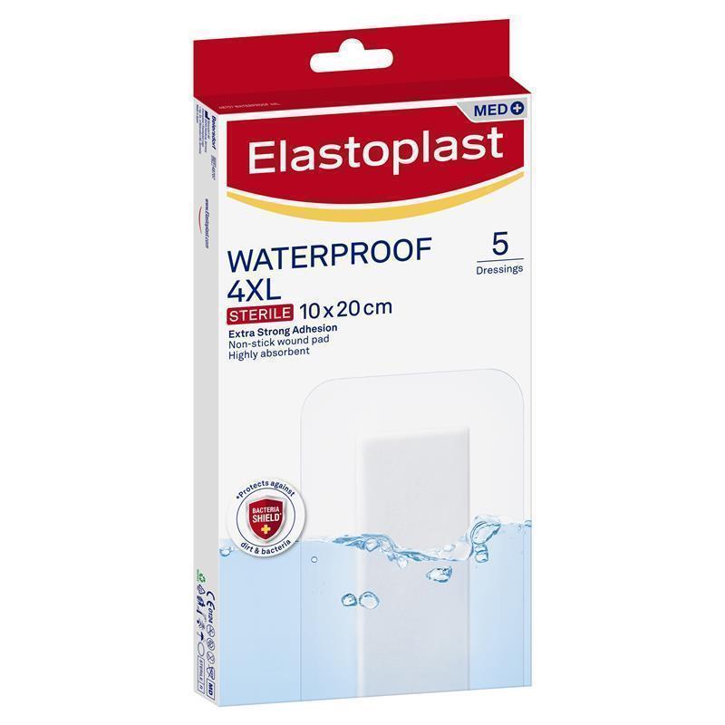 Elastoplast Waterproof Dressing 4XL - 10cm x 20cm (5 Pack)