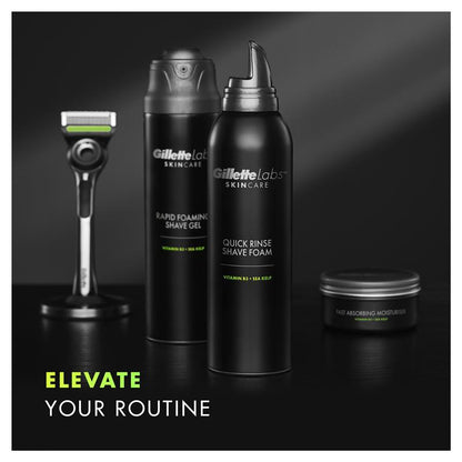 Gillette Labs Men's Quick Rinse Shave Foam, 240ml, Alcohol-Free