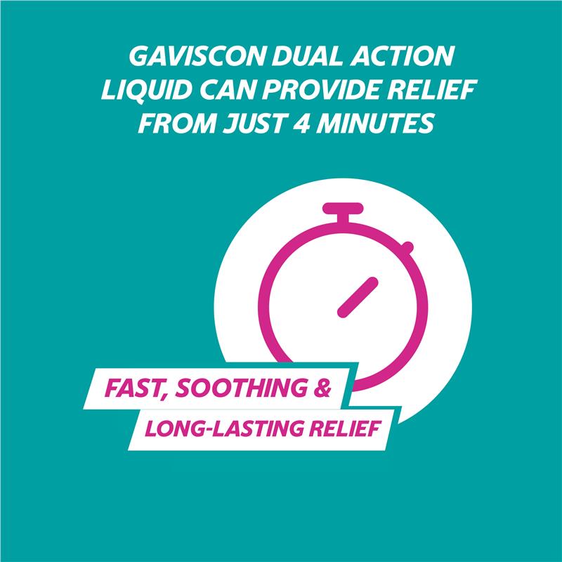 Gaviscon Dual Action Liquid Mixed Berry Flavour Heartburn and Indigestion Relief 300ml