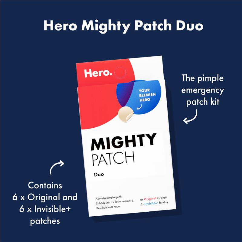 Hero Mighty Patch Duo Pimple Patches Travel Size 12 pack