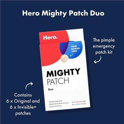Hero Mighty Patch Duo Pimple Patches Travel Size 12 pack