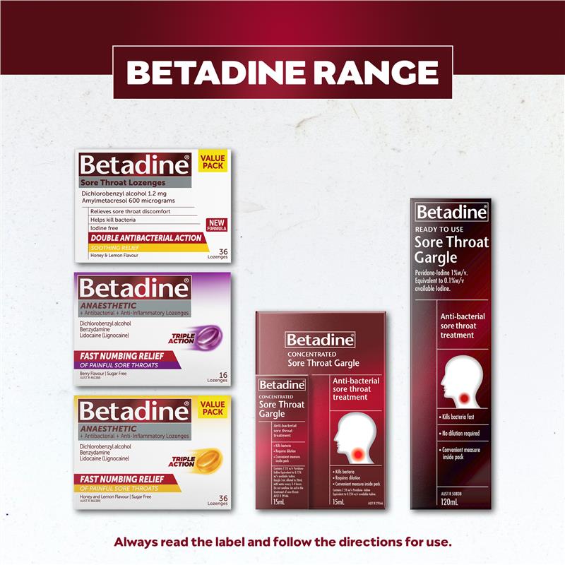 Betadine Sore Throat Gargle Concentrated 15mL