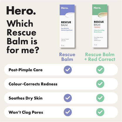 Hero Mighty Rescue Balm Red Correct - 15ml for Redness Correction