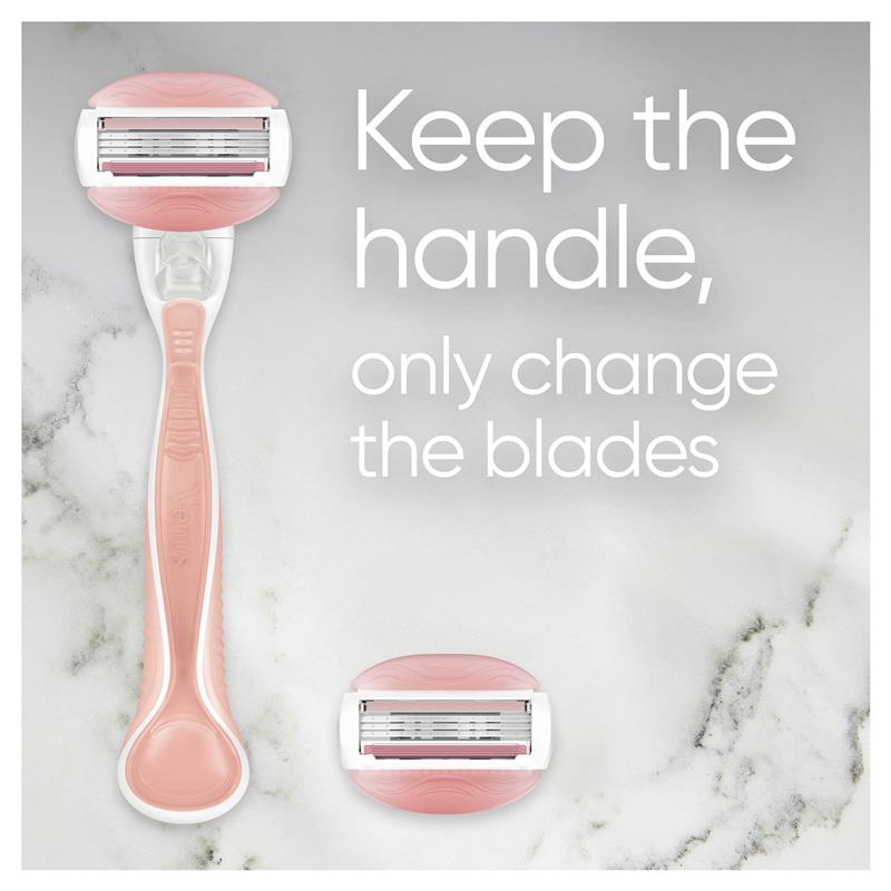 Gillette Venus Comfort Glide White Tea Razor Handle + 2 Blade Refills
