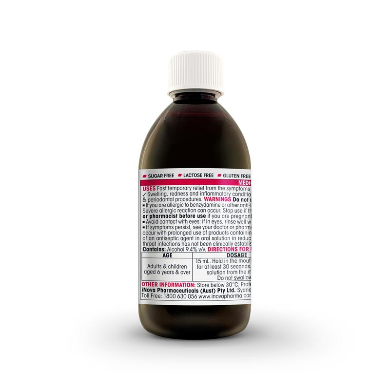 Difflam Plus Sore Throat & Mouth Solution Mint 200ml - Dual Action Relief