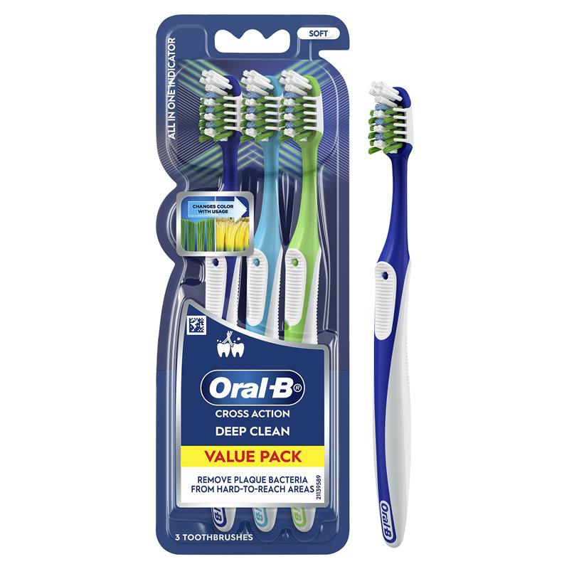 Oral-B Cross Action Indicator Toothbrush 3 Pack