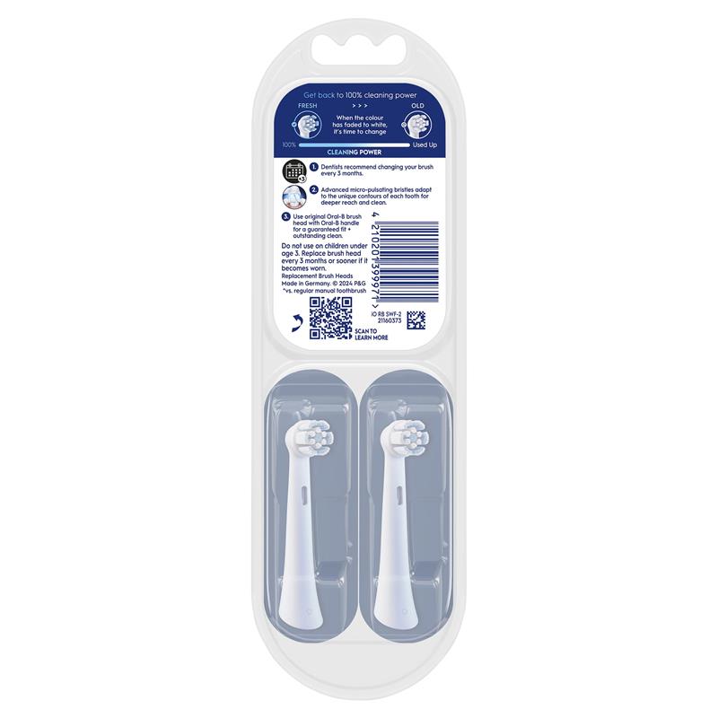 Oral-B iO Clean & Gum Protect Brush Head Refills - White, 2 Pack