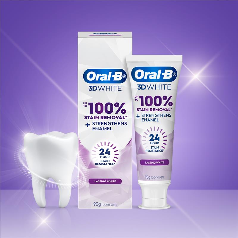 Oral-B 3D White Lasting Enamel Strong Whitening Toothpaste - 90g