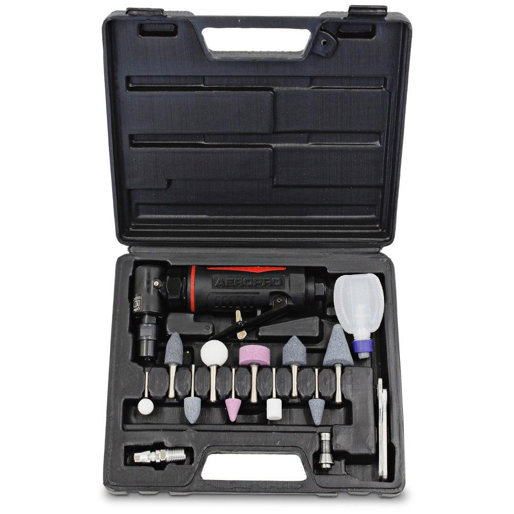 AEROPRO AIR DIE ANGLE GRINDER KIT 16PCS 20000RPM 1 4inch 85.5L MIN