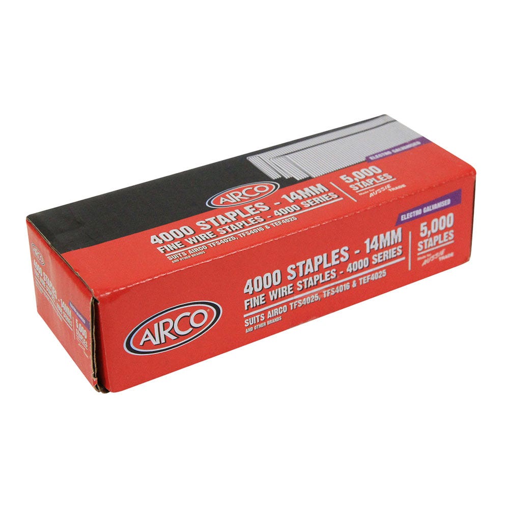 AIRCO 4000 Series Staples Electro Galvanised - 14mm Box of 5000 SF40140