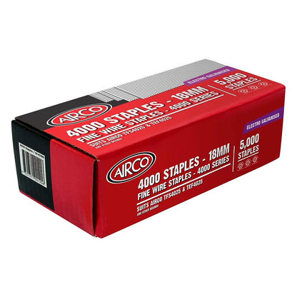 AIRCO 4000 Series Staples Electro Galvanised - 18mm Box of 5000 SF40180