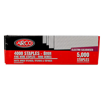 AIRCO 4000 Series Staples Electro Galvanised - 8mm Box of 5000 SF40080