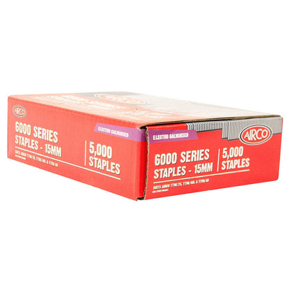 AIRCO 6000 Series Staples Electro Galvanised - 15mm Box of 5000 SM60150