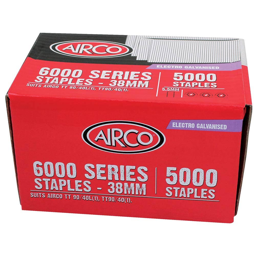 AIRCO 6000 Series Staples - 38 x 5.5mm SM60380