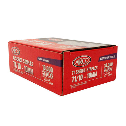 AIRCO 71 Series Staples Electro Galvanised - 10mm Box of 10000 SF71100