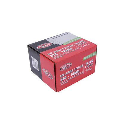 AIRCO 800 Series Staples 304 Grade Stainless Steel - 14mm Box of 10000 SF80143