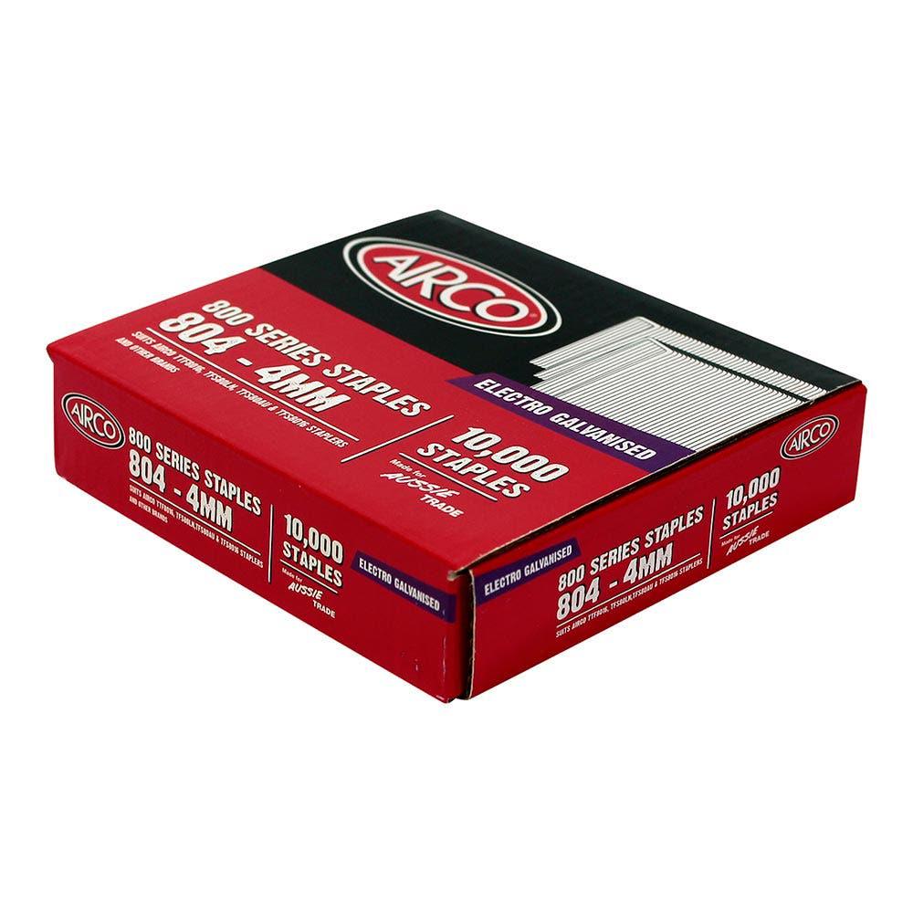 AIRCO 800 Series Staples Electro Galvanised - 4mm Box of 10000 SF80040
